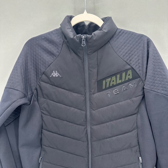 Kappa Italia Team Insulated Jacket Black Womens Size Medium Full‎ Zip Softshell - Picture 2 of 10